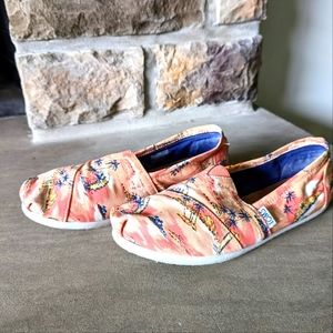Toms Canvas Flat Tropical Print